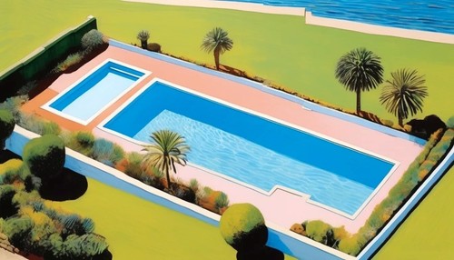 Drone pittura piscina - , spiaggia