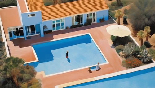 Drone pittura piscina spiaggia - drone,
